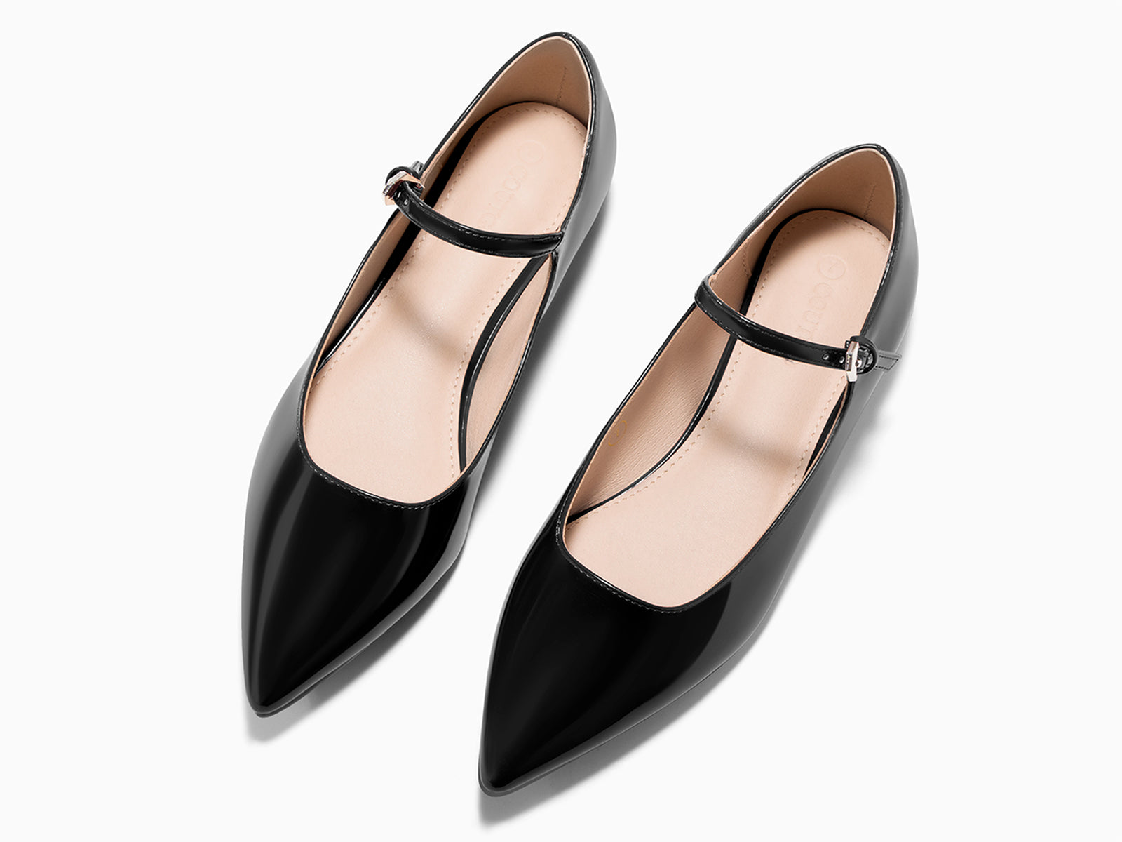 Coutgo Womens Black Mary Jane Flats