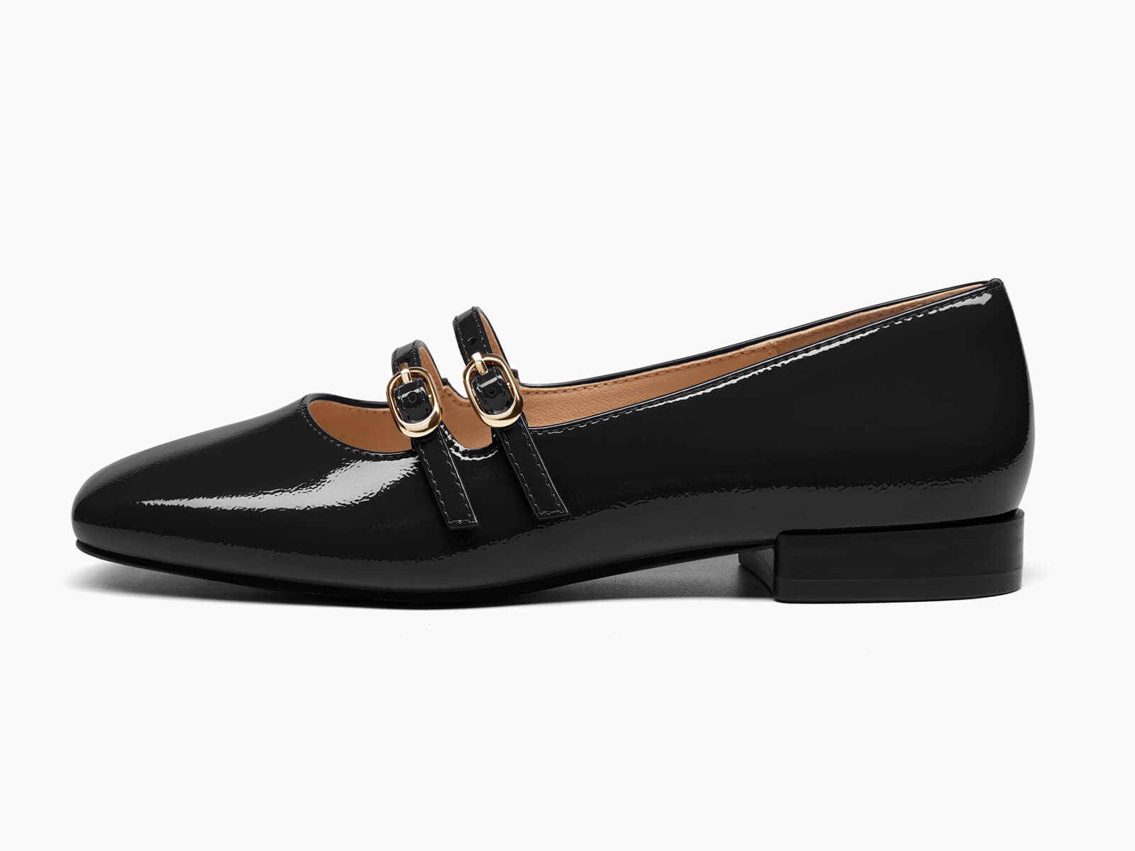 Coutgo Women's Black Mary Jane Flats