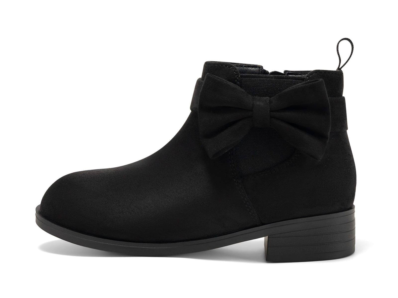 Coutgo Girls Black Bow Suede Ankle Boots
