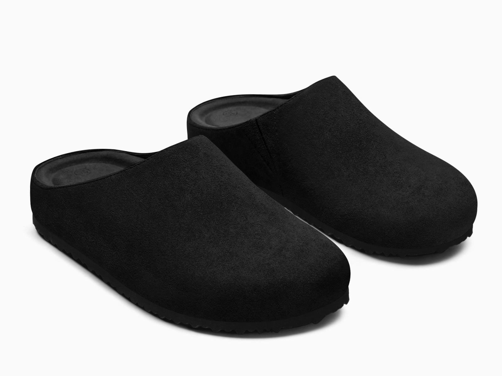 Coutgo Women Suede Black Slip-On Clogs