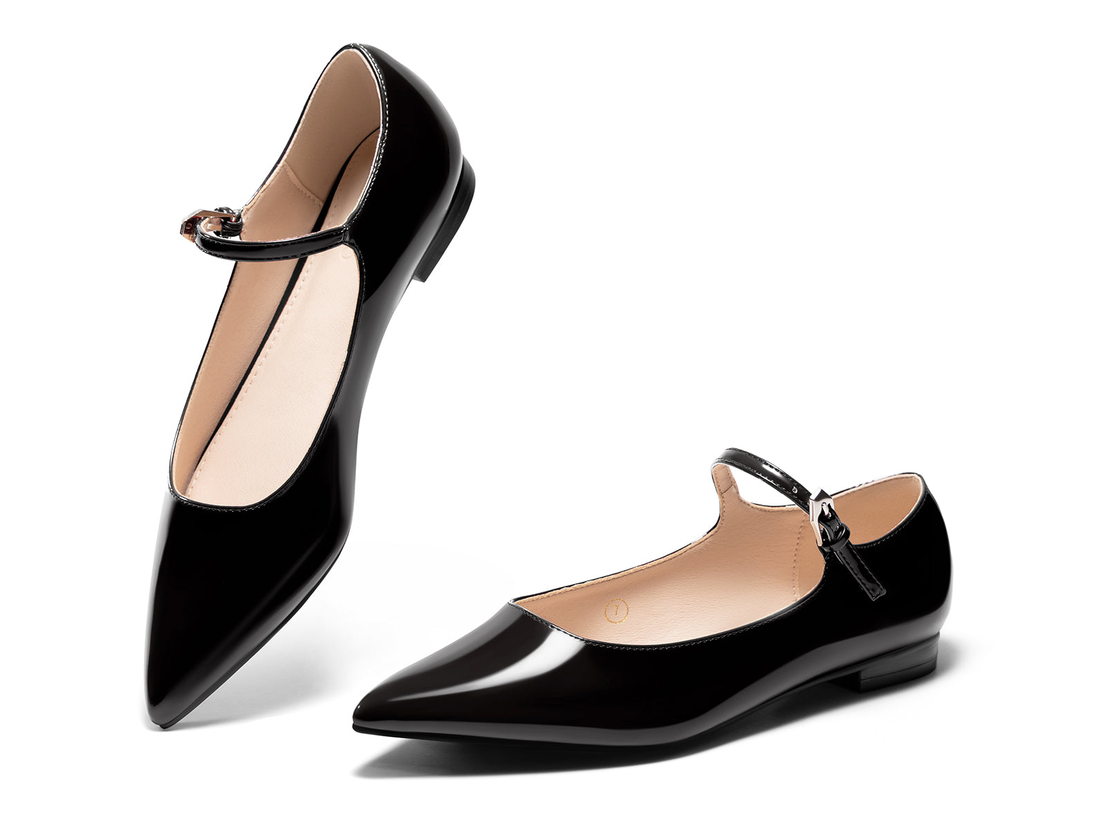 Coutgo Womens Black Mary Jane Flats