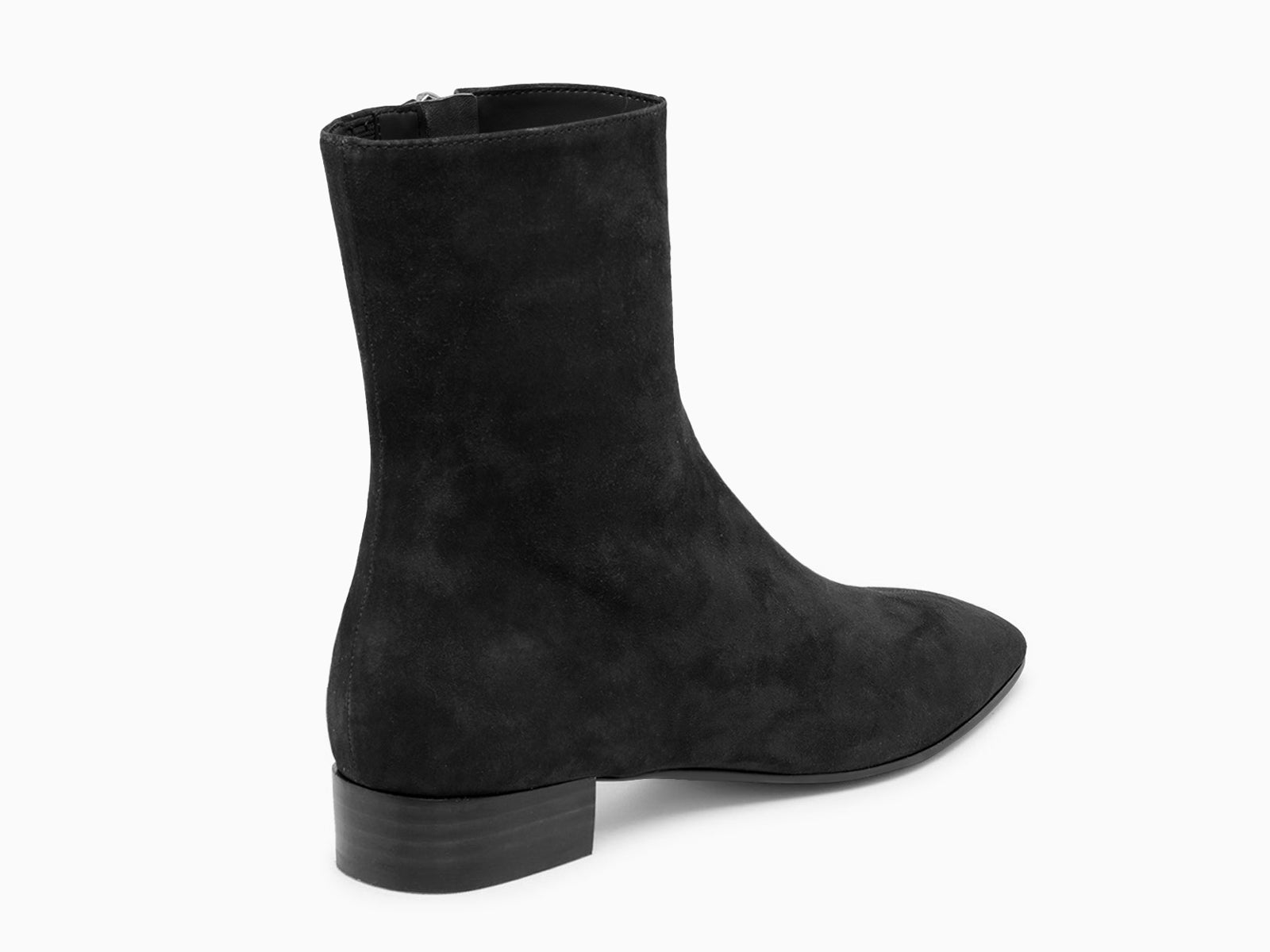 Coutgo Suede Black Chunky Heel Ankle Boots