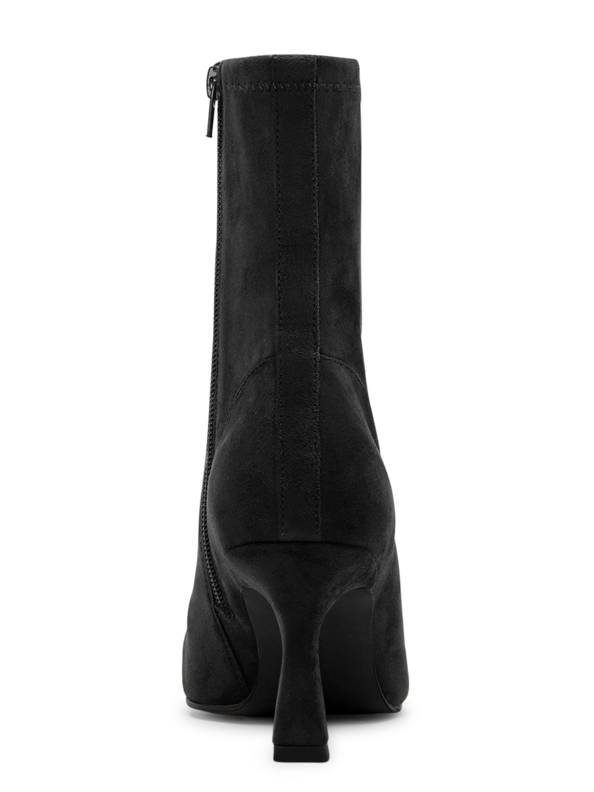 Coutgo Womens Suede Black Kitten Heel Booties