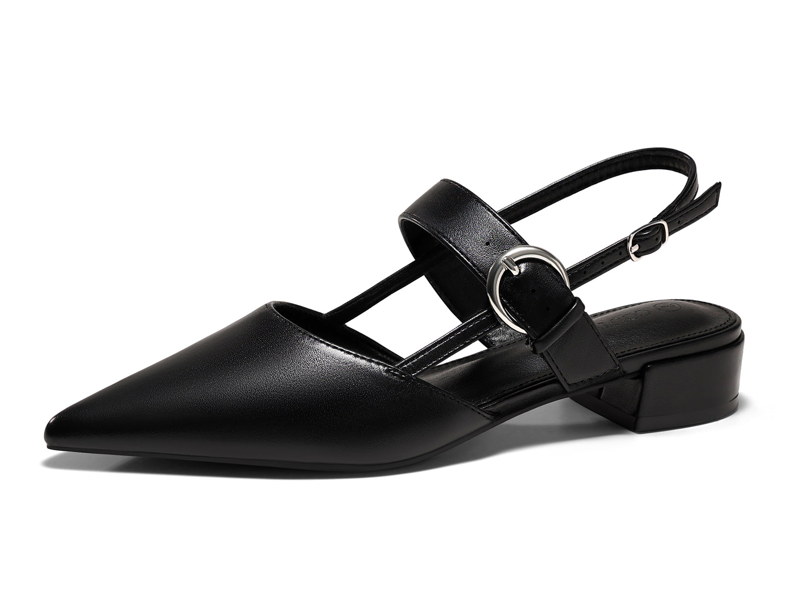 Coutgo Womens Black Mary Jane Low Heels