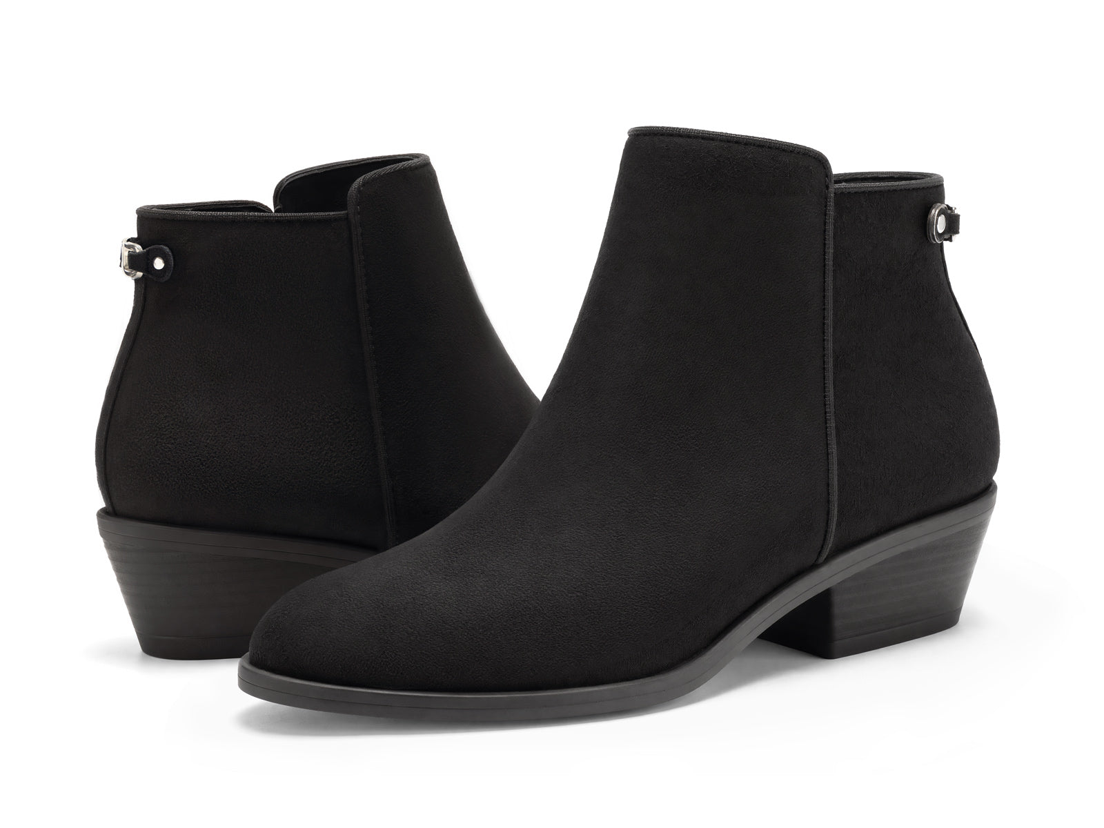 Coutgo Black Womens Side Zip Ankle Boots