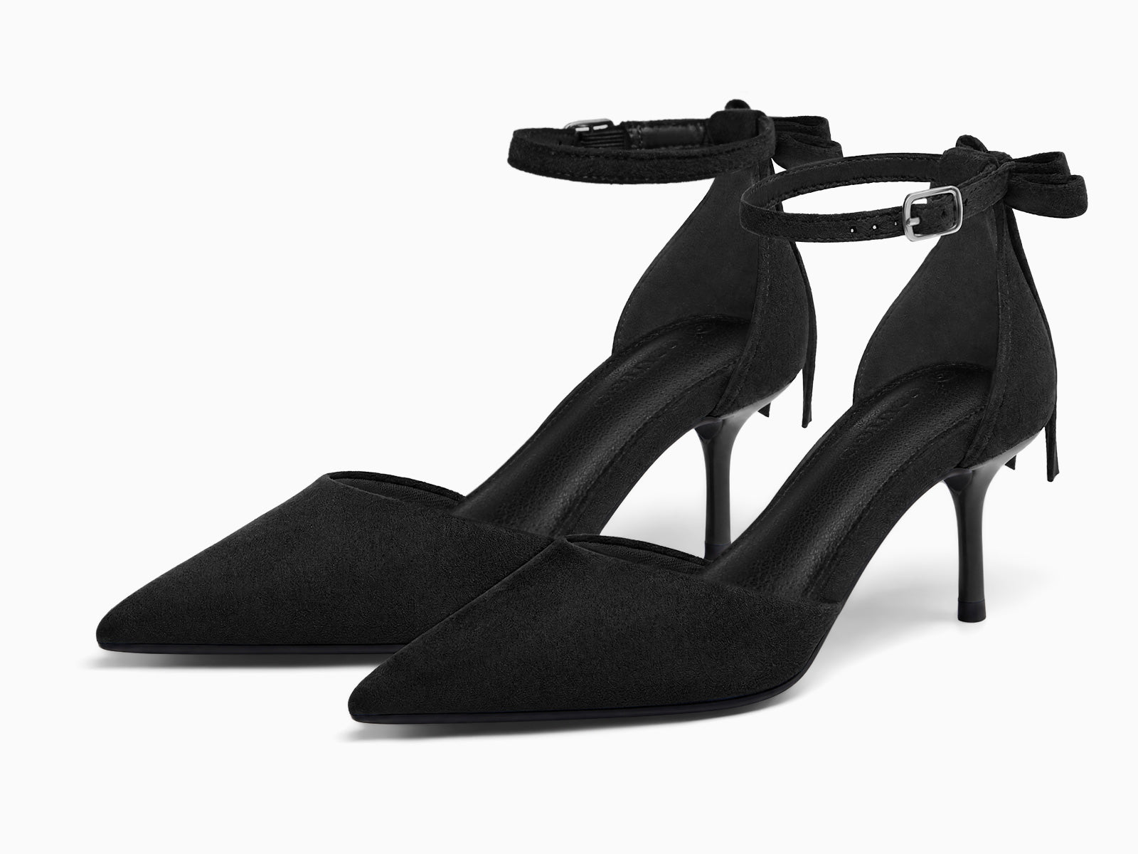 Coutgo Womens Black Kitten Low Heels
