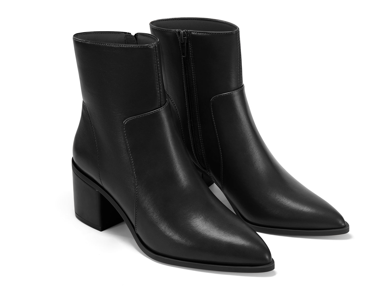 Coutgo Womens Black Pointed Ankle Boots