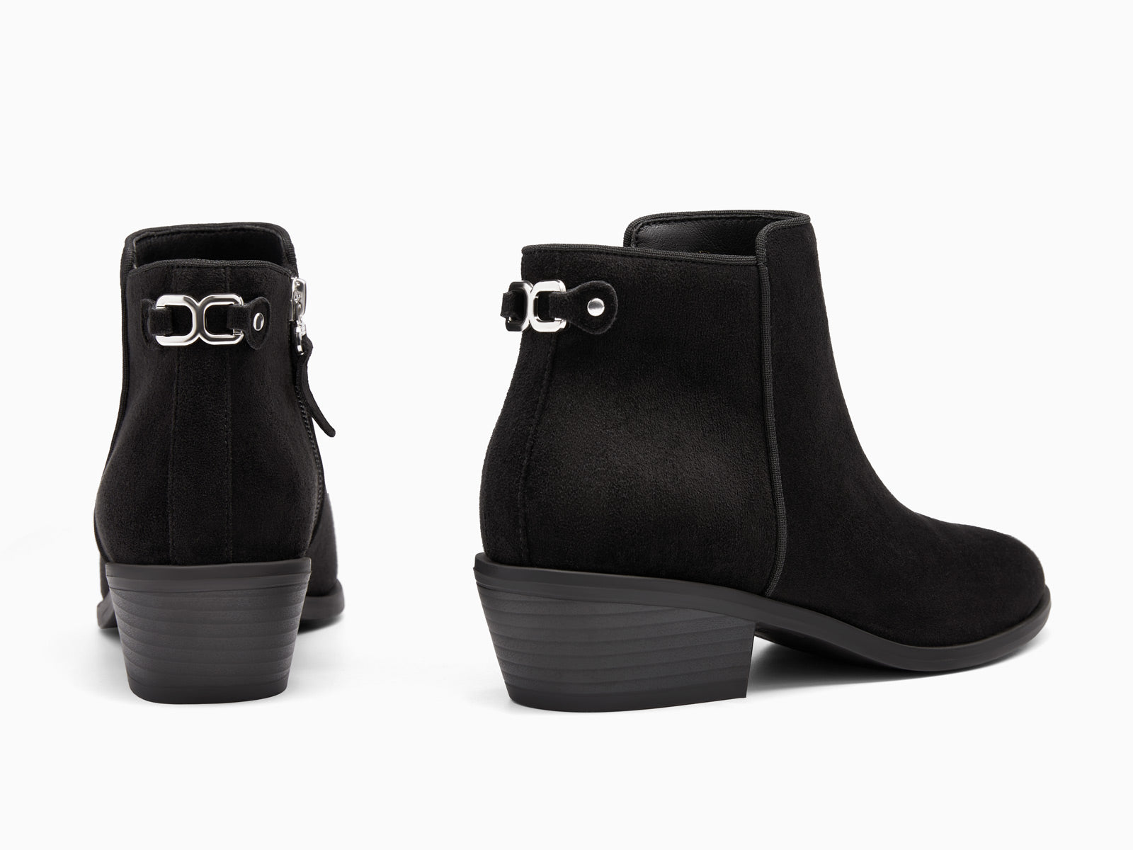 Coutgo Black Womens Side Zip Ankle Boots
