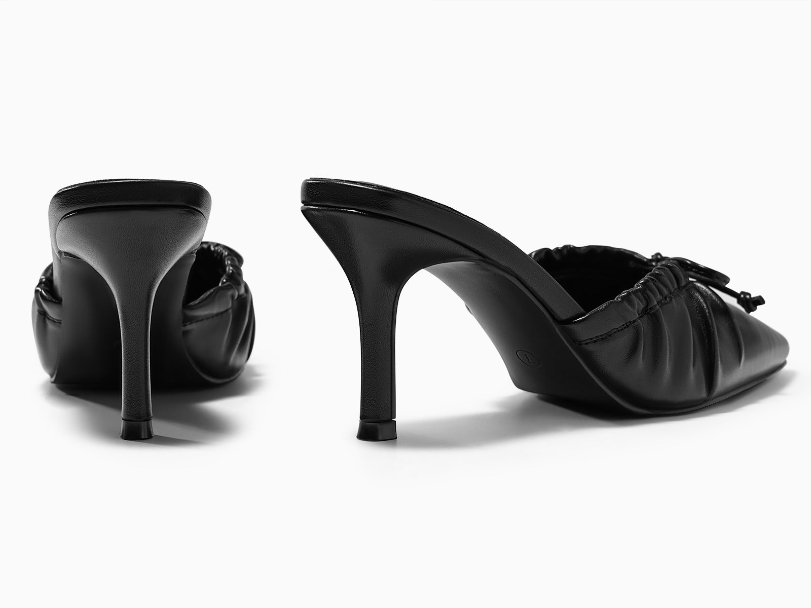Coutgo Womens PU Black High Heels Pumps