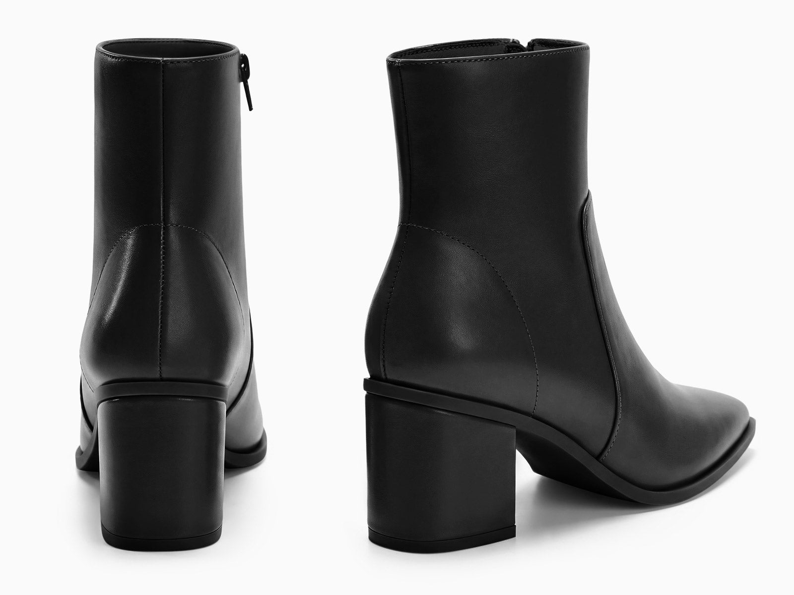 Coutgo Womens Black Pointed Ankle Boots