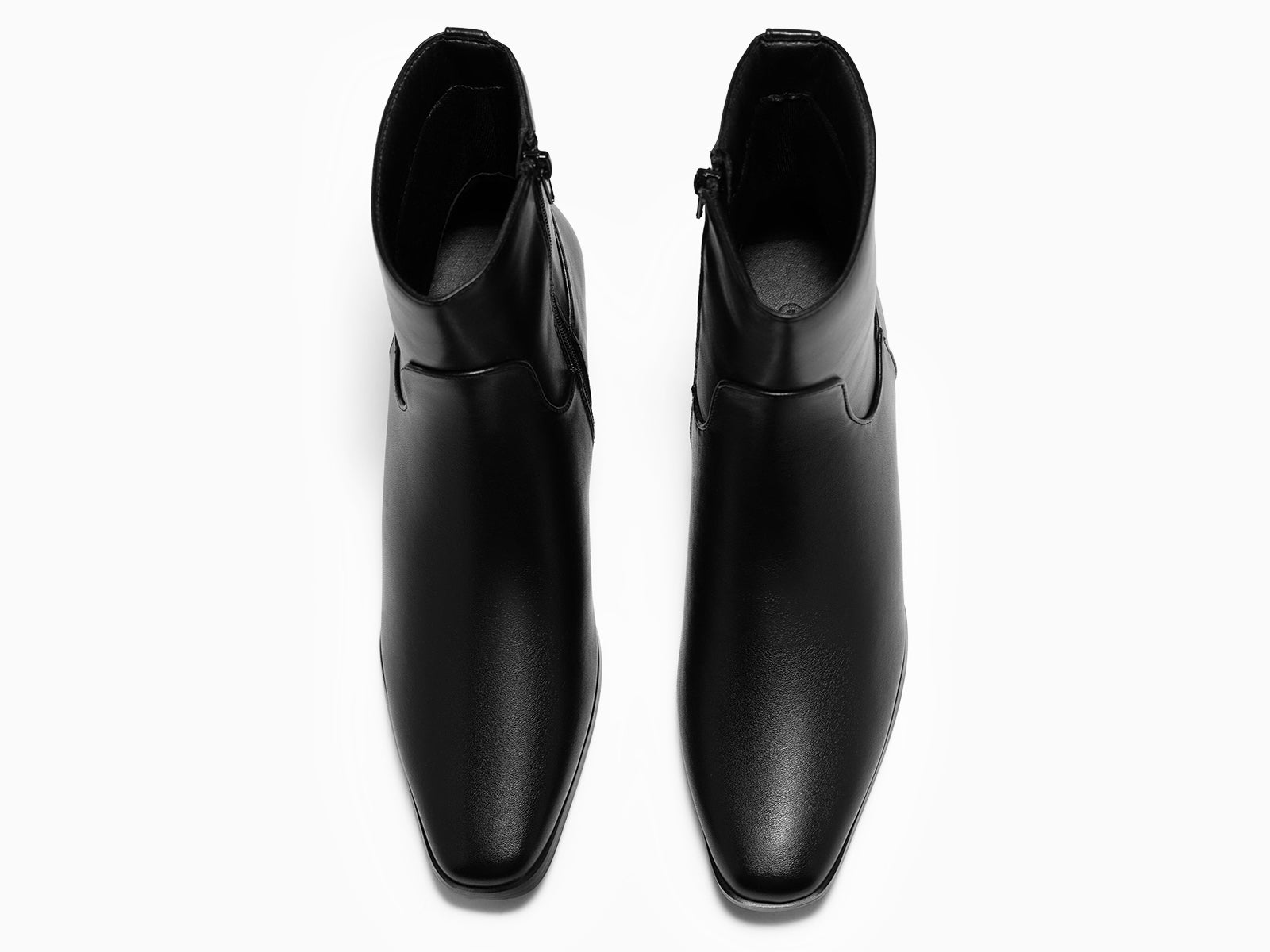 Coutgo Womens Black Low Heel Ankle Boots