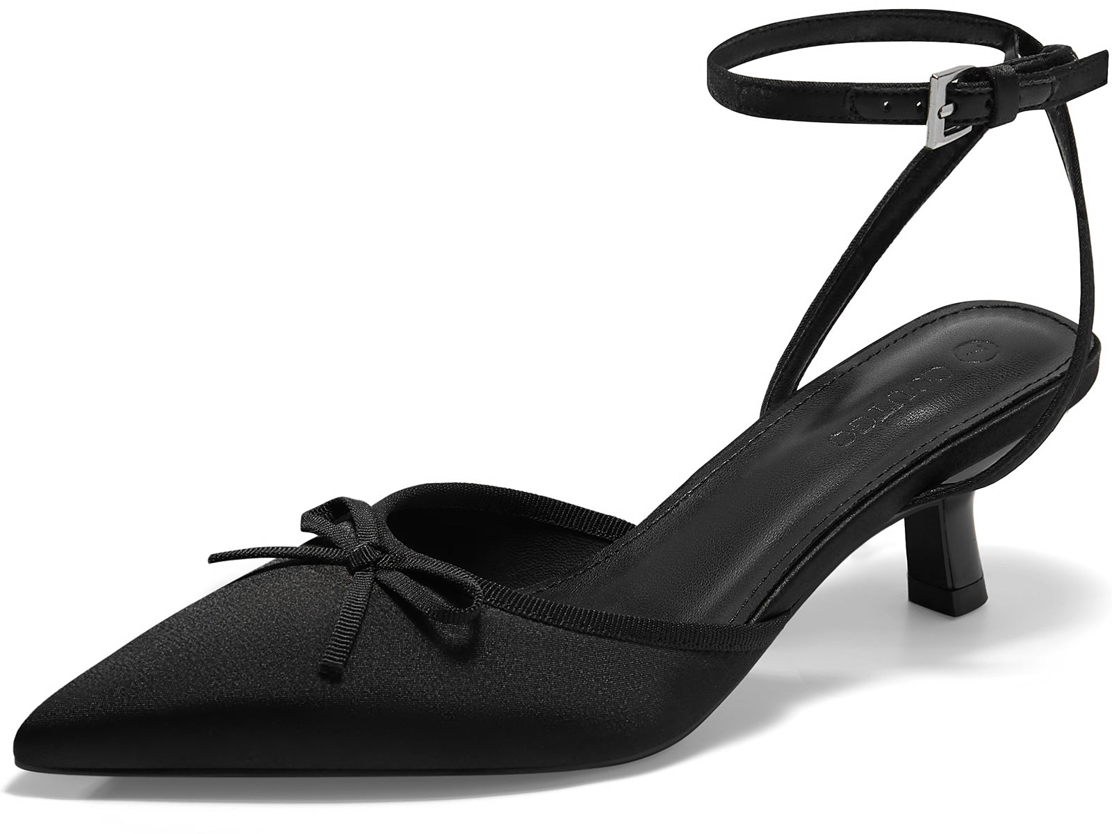 Coutgo Womens Black Kitten Low Heels