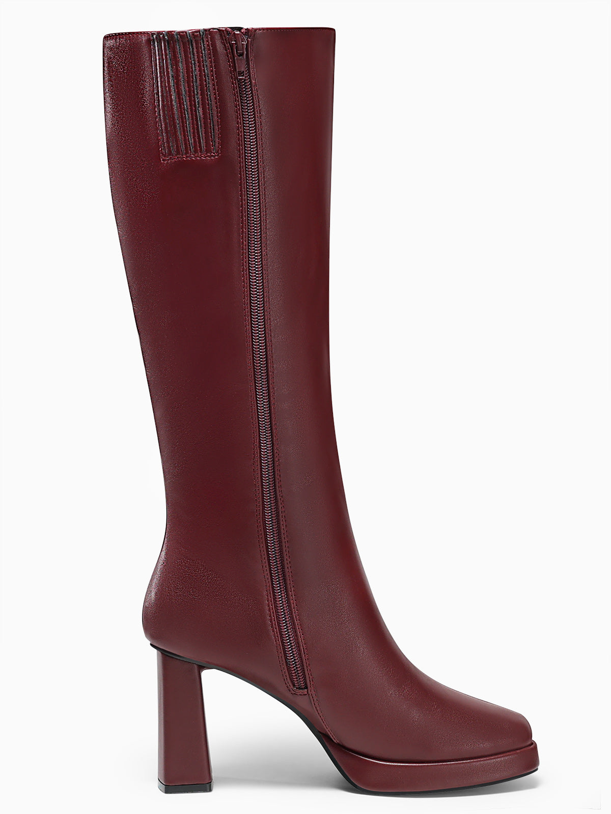Coutgo Womens Burgundy Knee High Boots