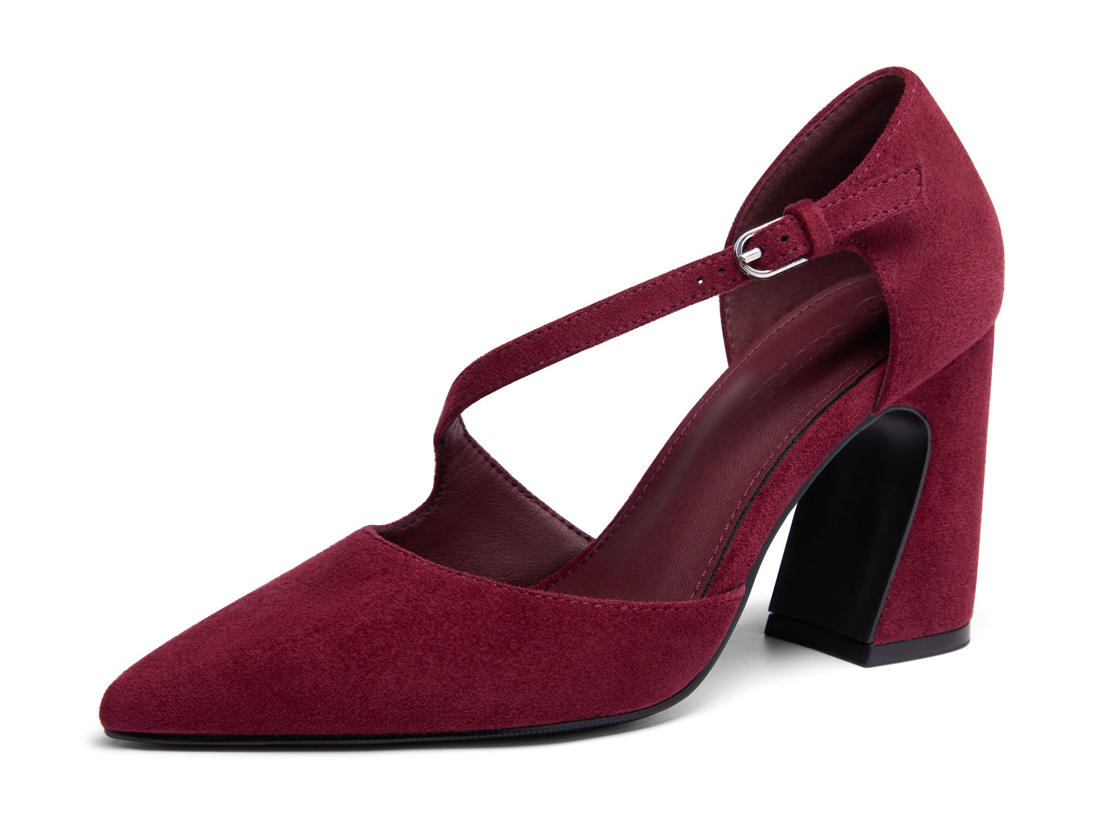 Coutgo Womens Burgundy Chunky High Heels
