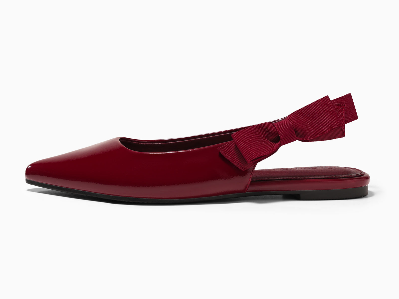 Coutgo Womens Burgundy Bow Slingback Flats