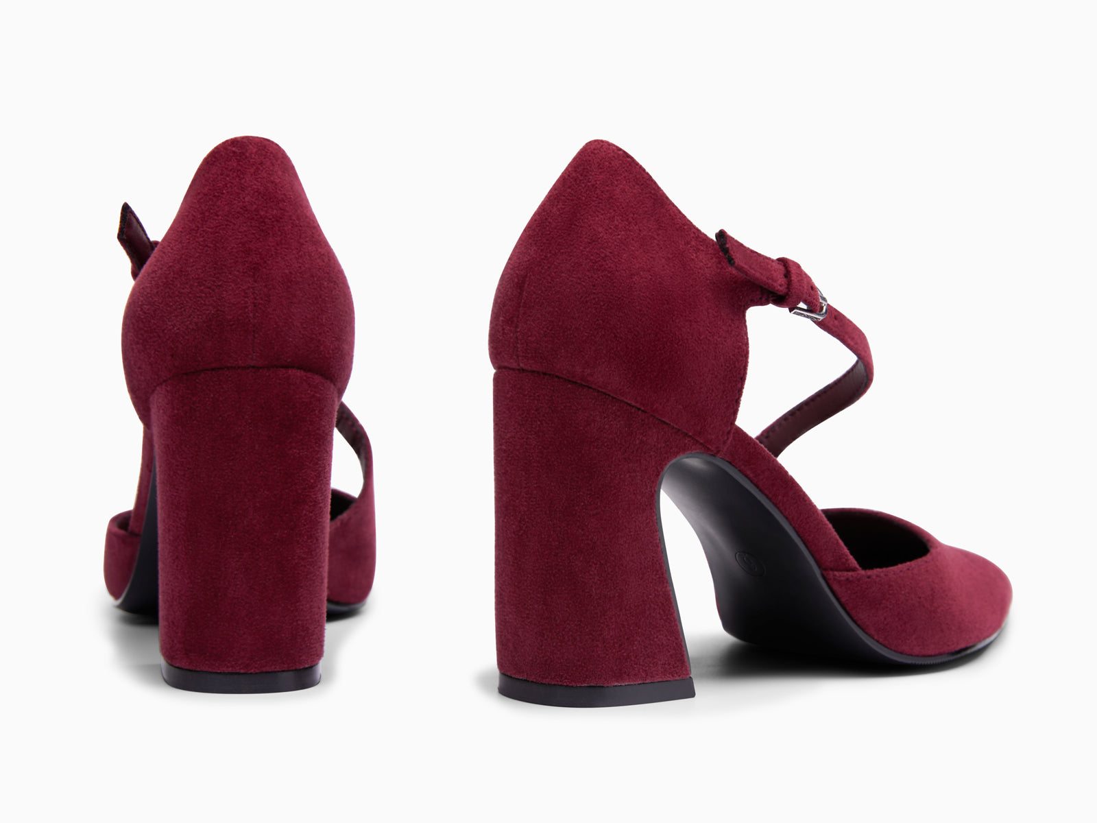 Coutgo Womens Burgundy Chunky High Heels