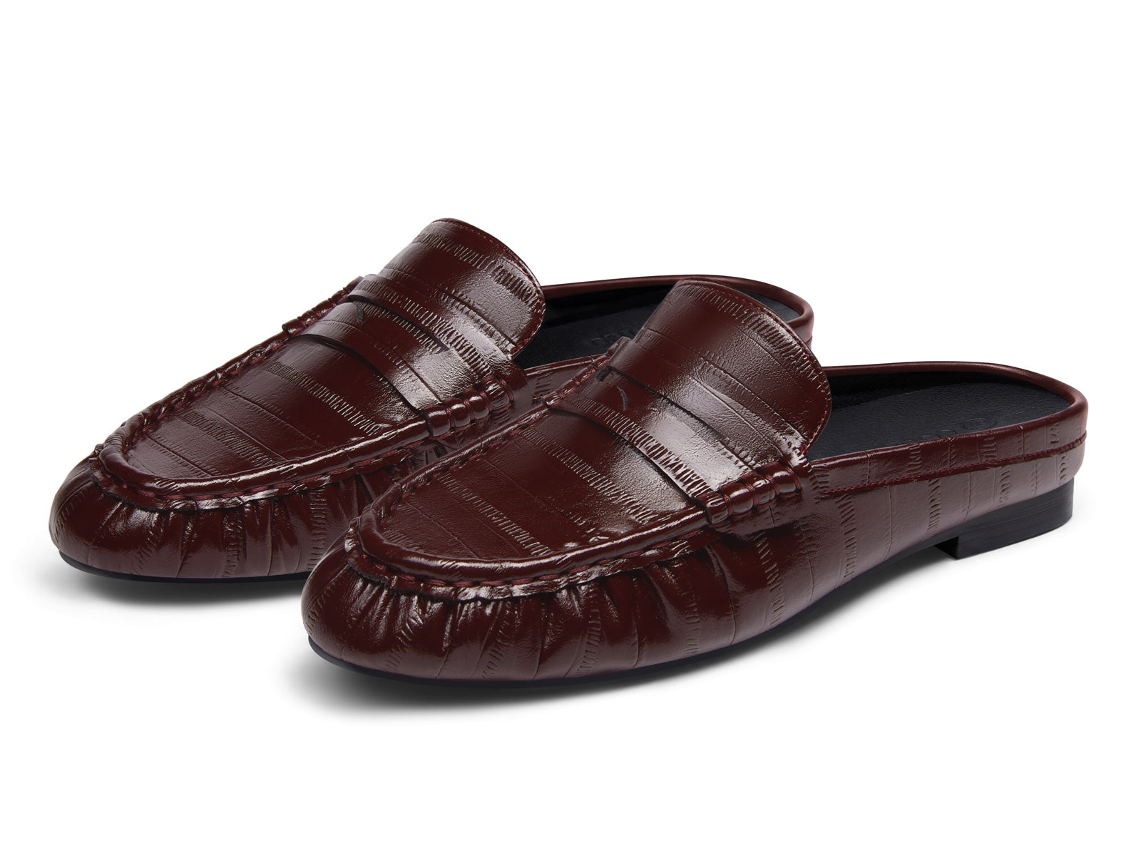 Coutgo Women's Mule Burgundy Pu Loafers