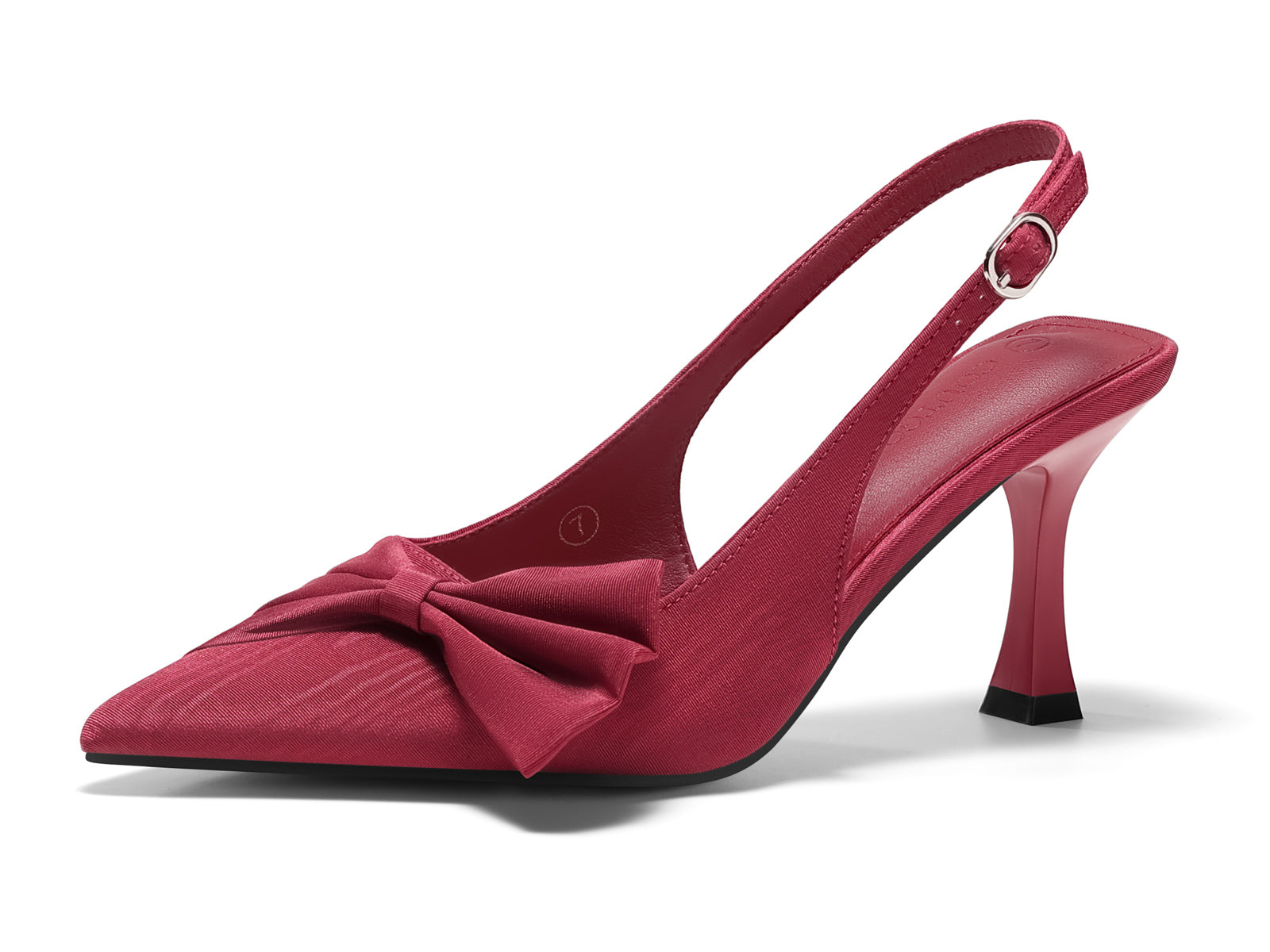Coutgo Womens Burgundy Slingback High Heels