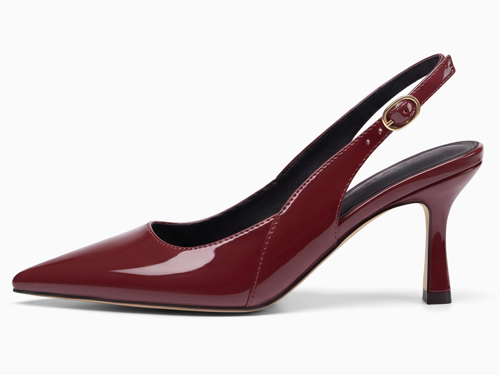 Coutgo Women's Burgundy Slingback Kitten Heels