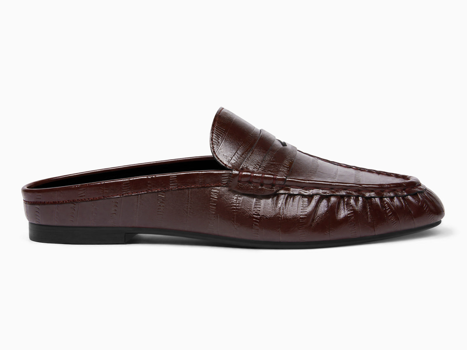 Coutgo Women's Mule Burgundy Pu Loafers