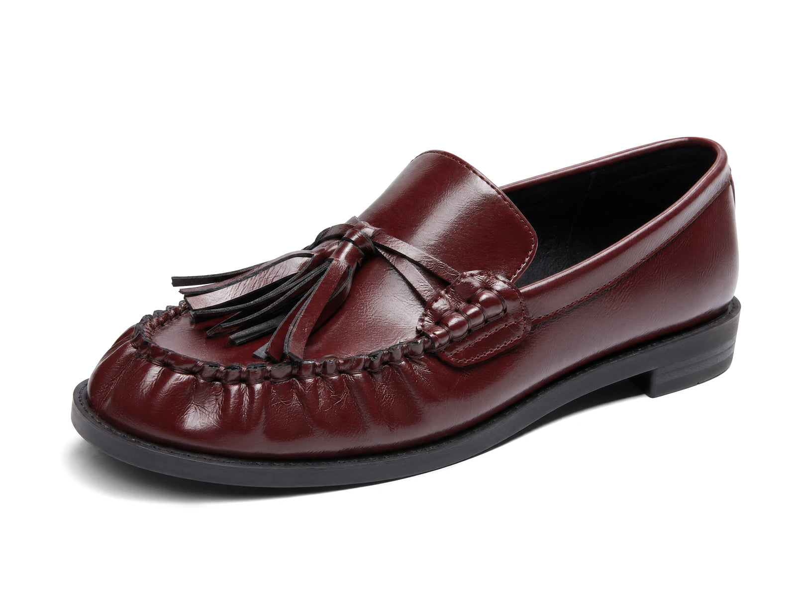 Coutgo Womens Burgundy Loafers Comfortable Slip On Shoes