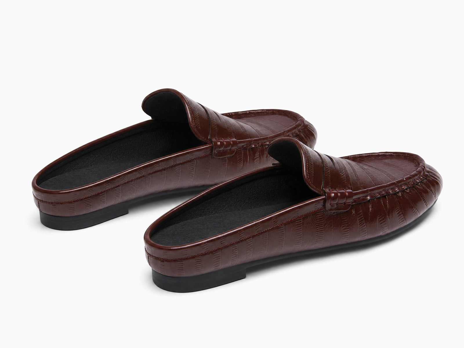 Coutgo Women's Mule Burgundy Pu Loafers