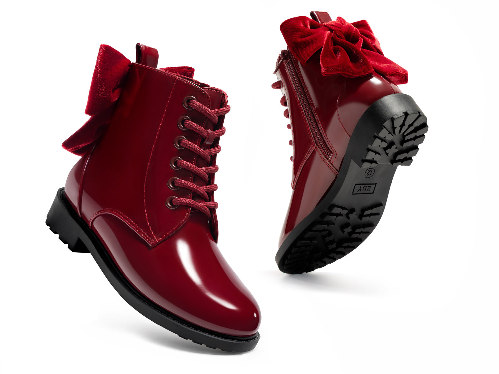 Coutgo Girls Burgundy Dress Booties
