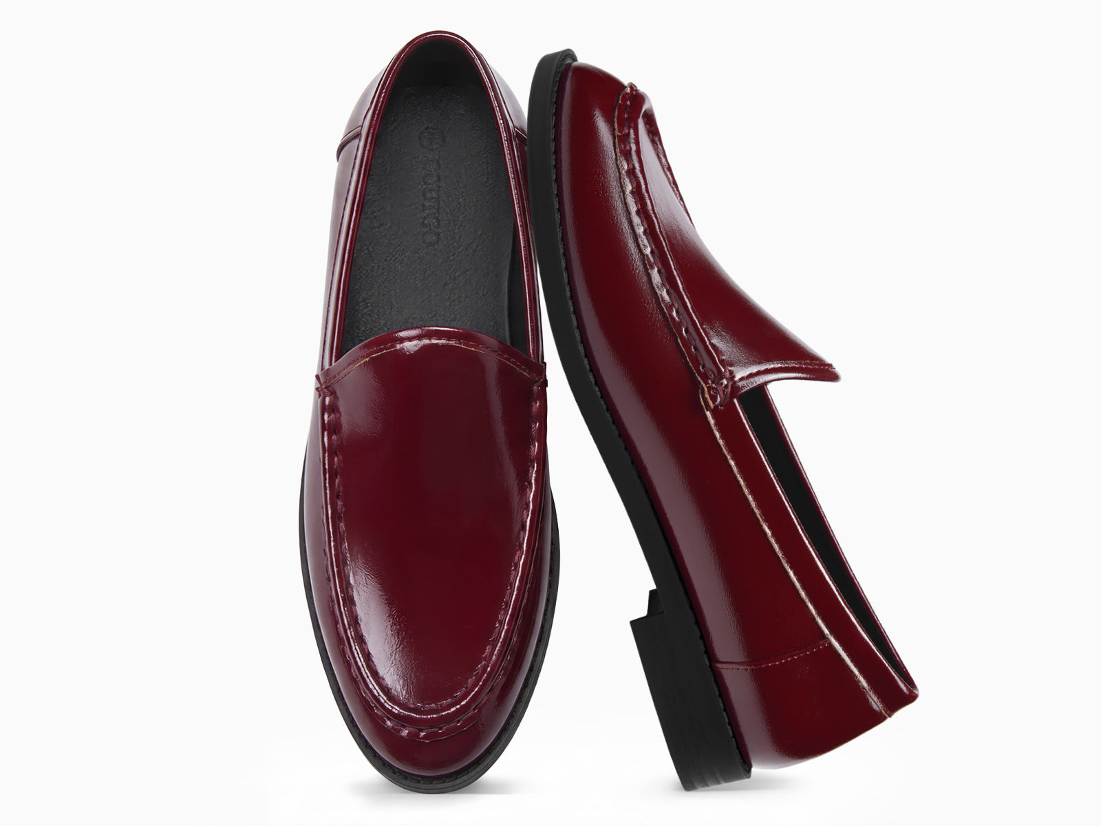 Coutgo Women Burgundy Slip On Loafers