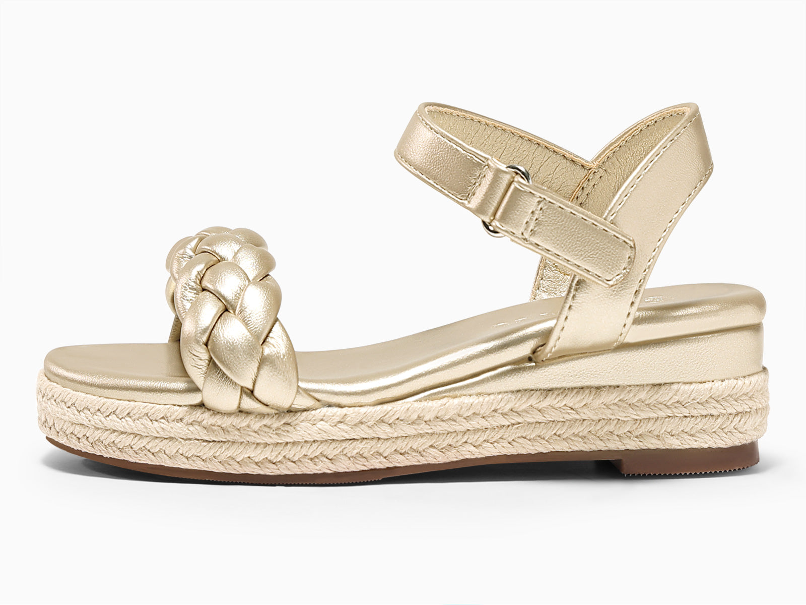 Coutgo Womens Gold Wedge Platform Sandals