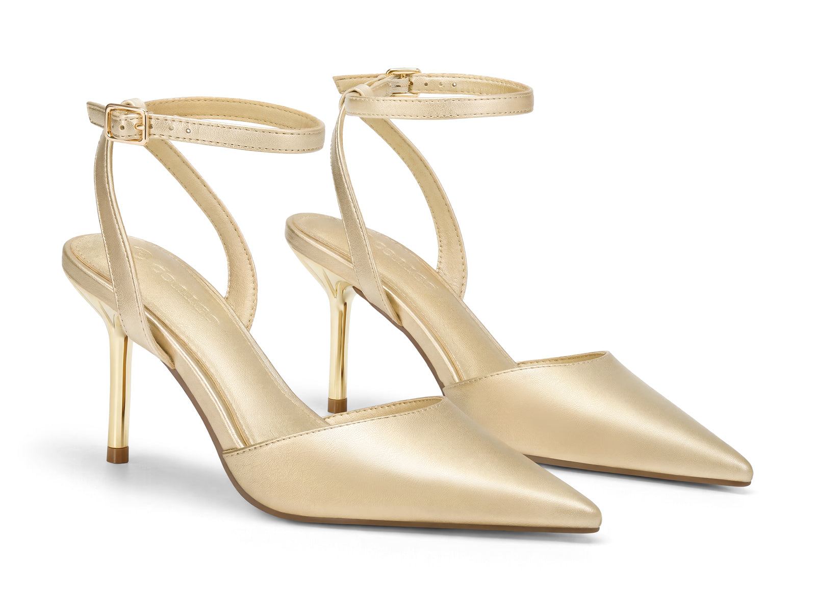 Coutgo Womens Gold Party Dress Shoes