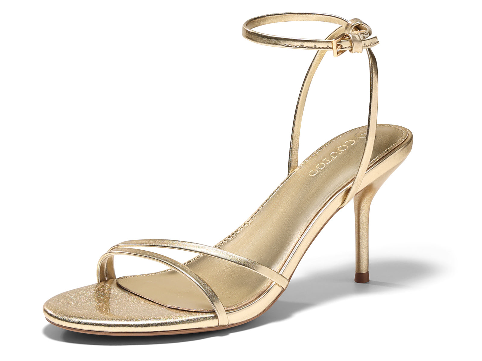 Coutgo Womens Gold Strappy High Heels