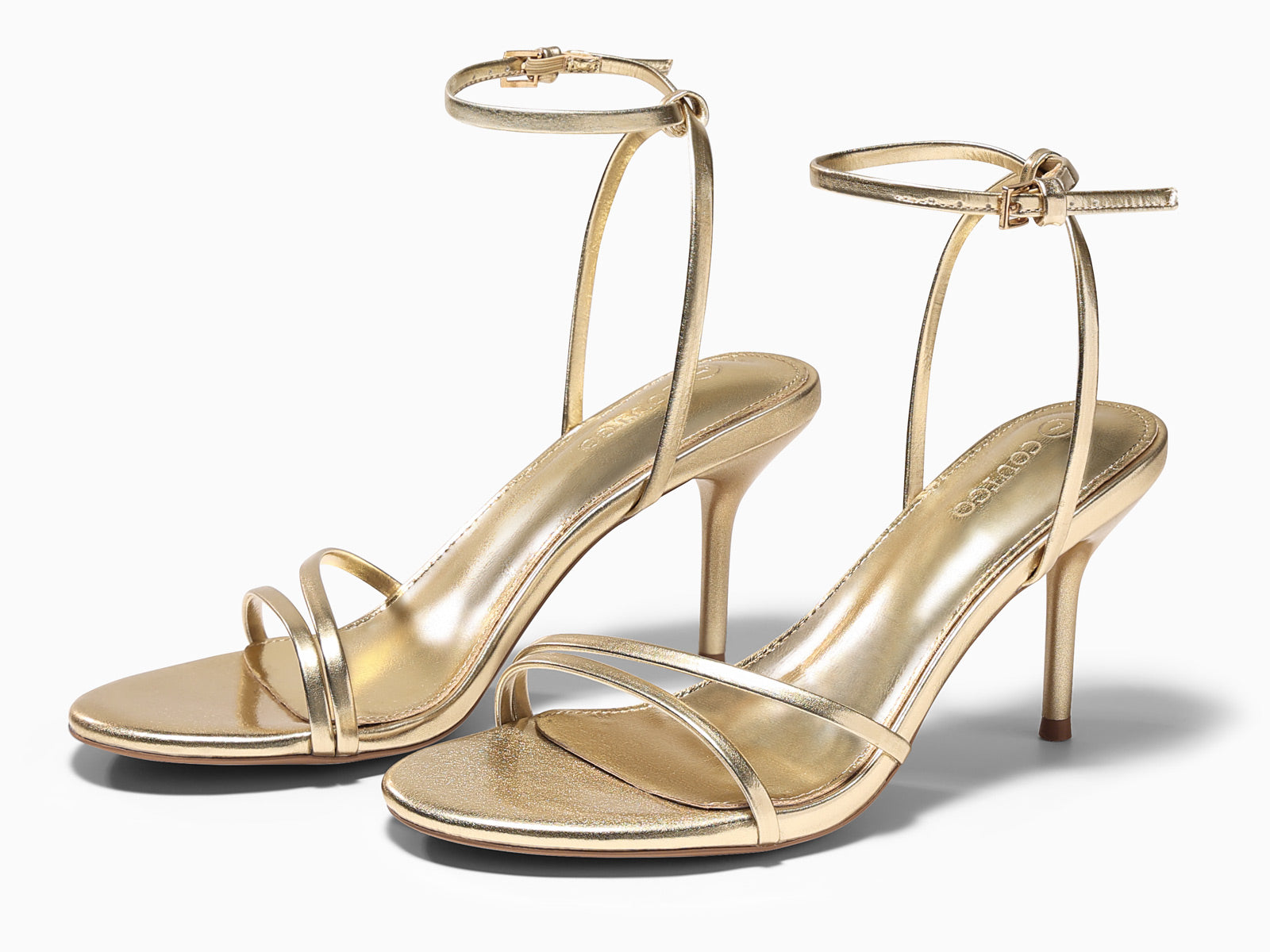 Coutgo Womens Gold Strappy High Heels