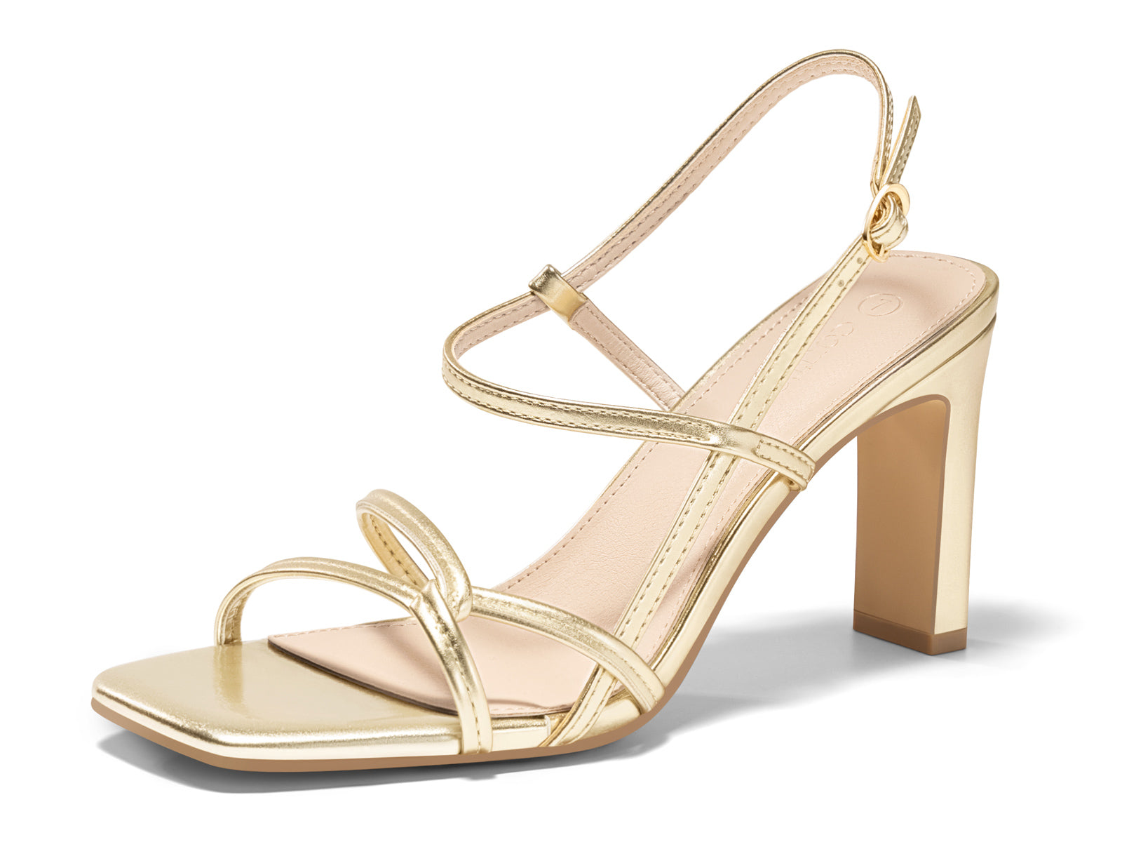 Coutgo Womens Gold Strappy Sandals