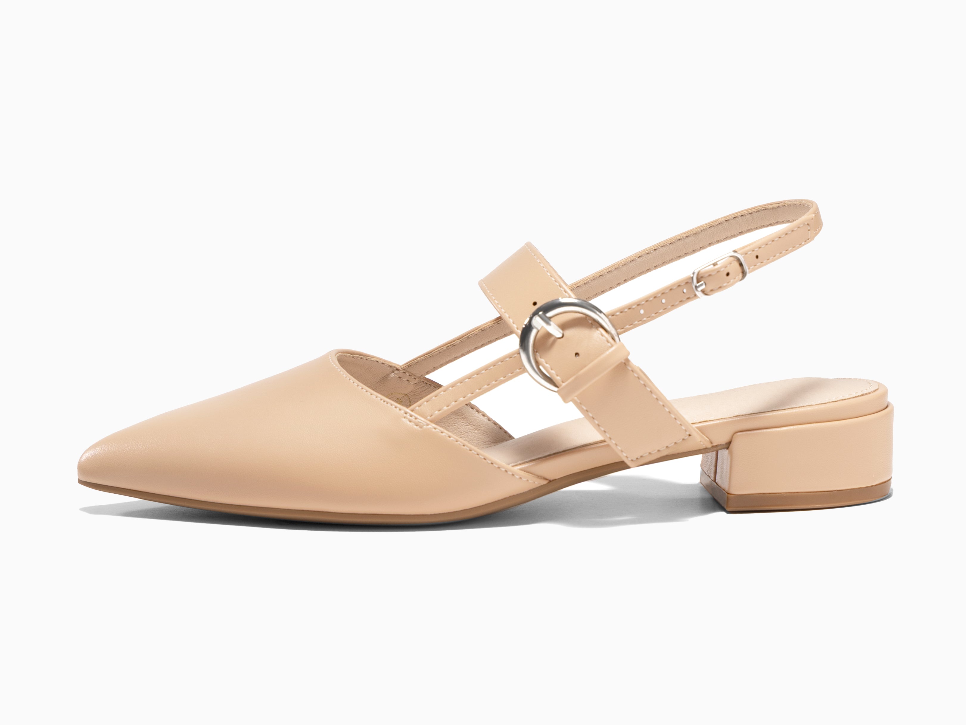 Coutgo Womens Khaki Mary Jane Low Heels