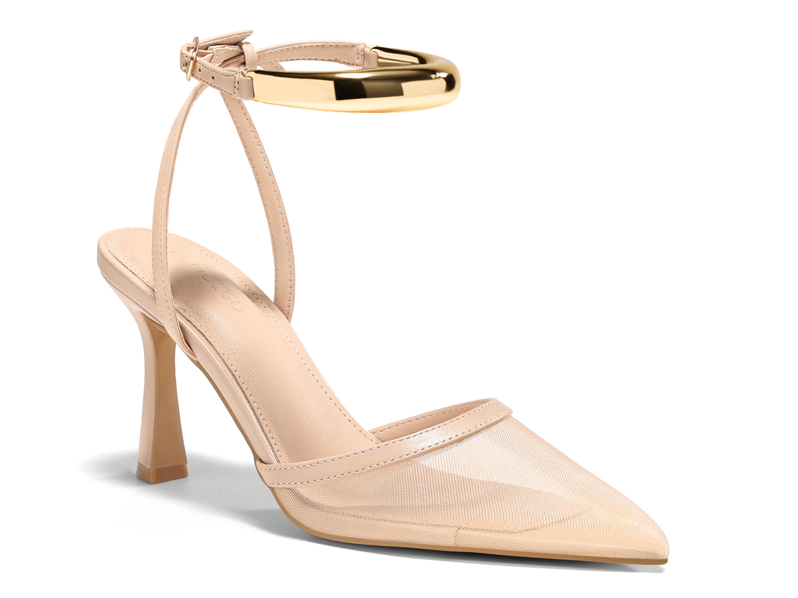 Coutgo Womens Khaki Strappy High Heels