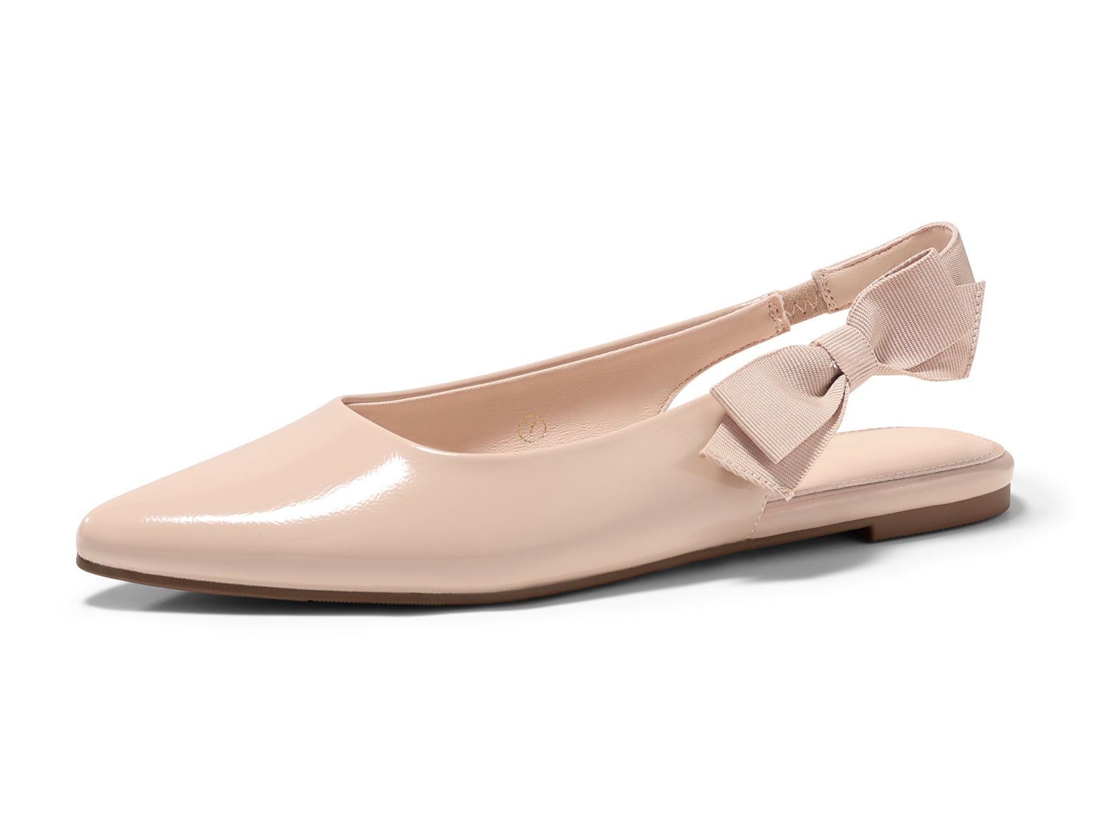 Coutgo Womens Khaki Bow Slingback Flats