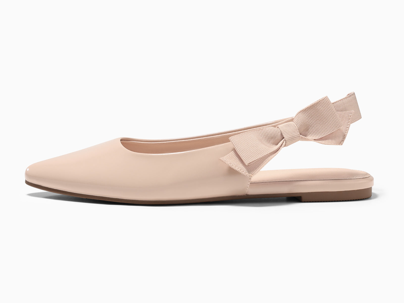 Coutgo Womens Khaki Bow Slingback Flats