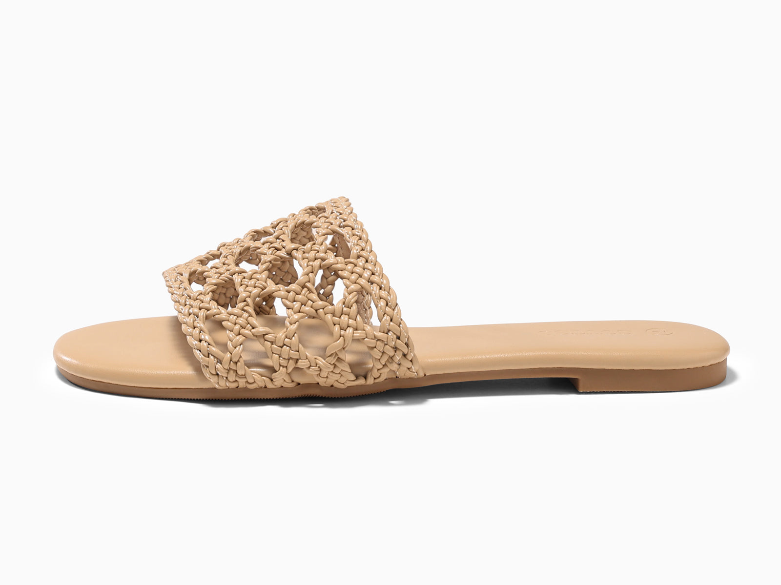 Coutgo Womens Khaki On Slide Flat Sandal