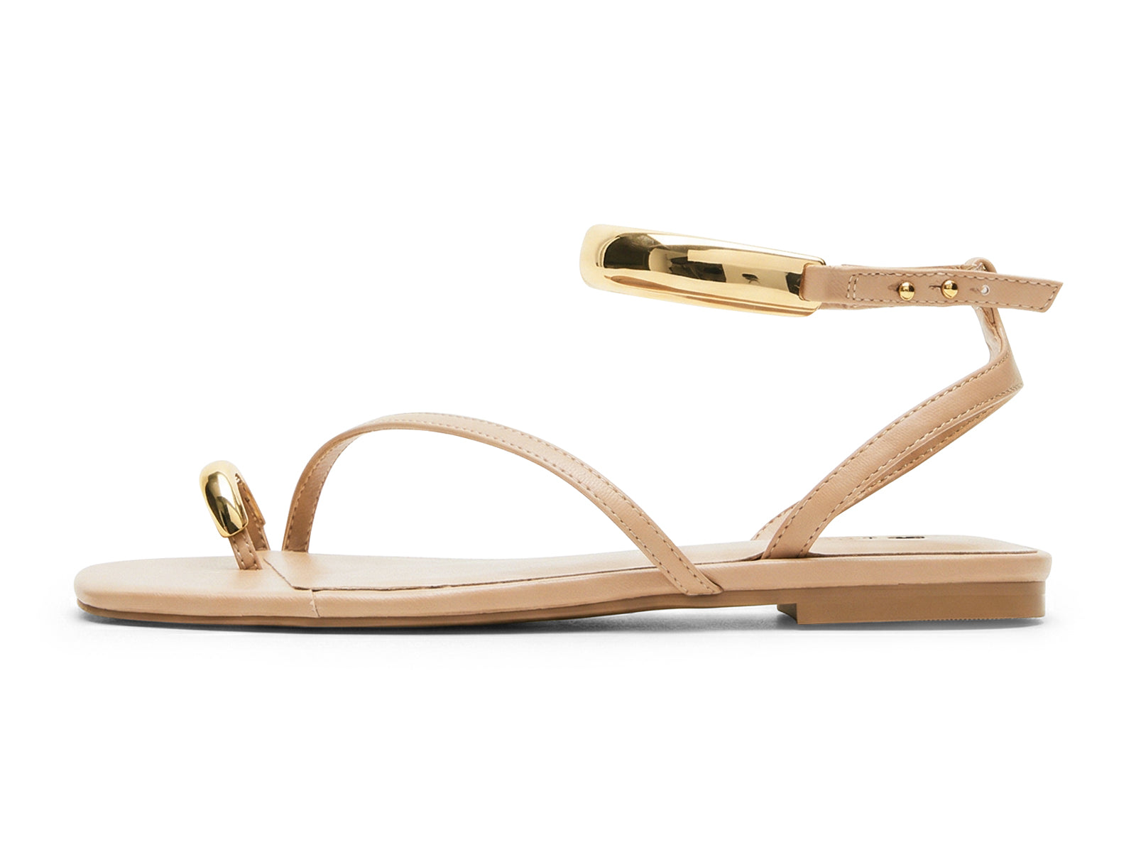 Coutgo Womens Khaki Strappy Flat Sandals