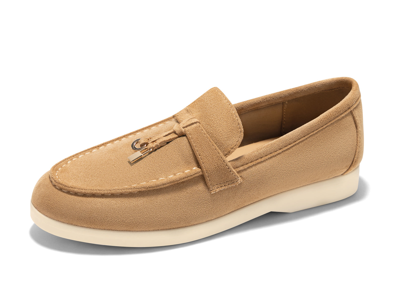 Coutgo Women Khaki Slip On Moccasin Loafers