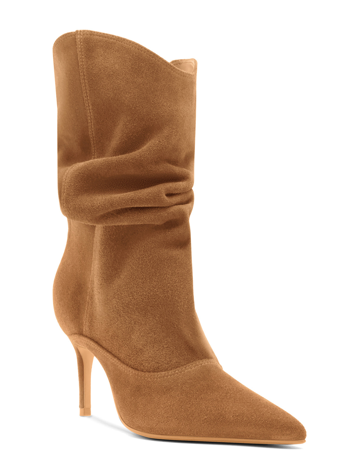 Coutgo Womens Brown Mid Calf Booties