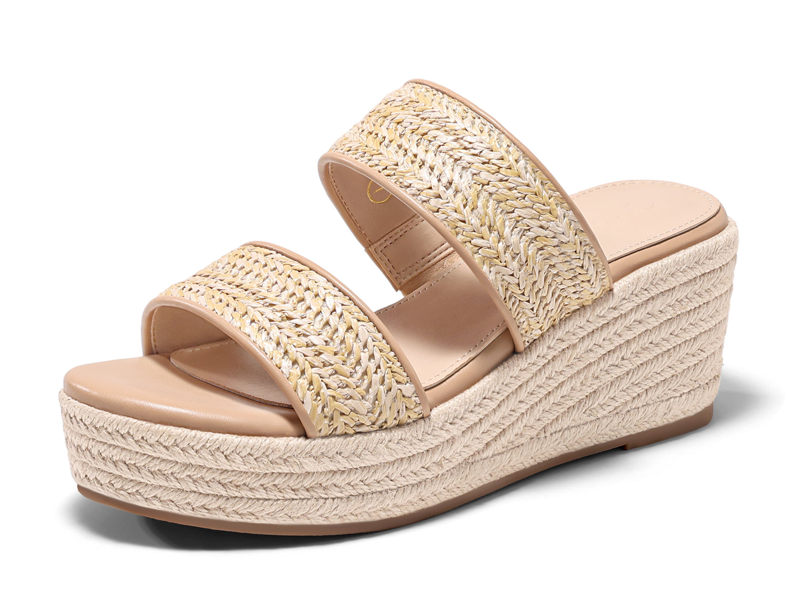 Coutgo Womens Khaki Platform Wedge Sandals