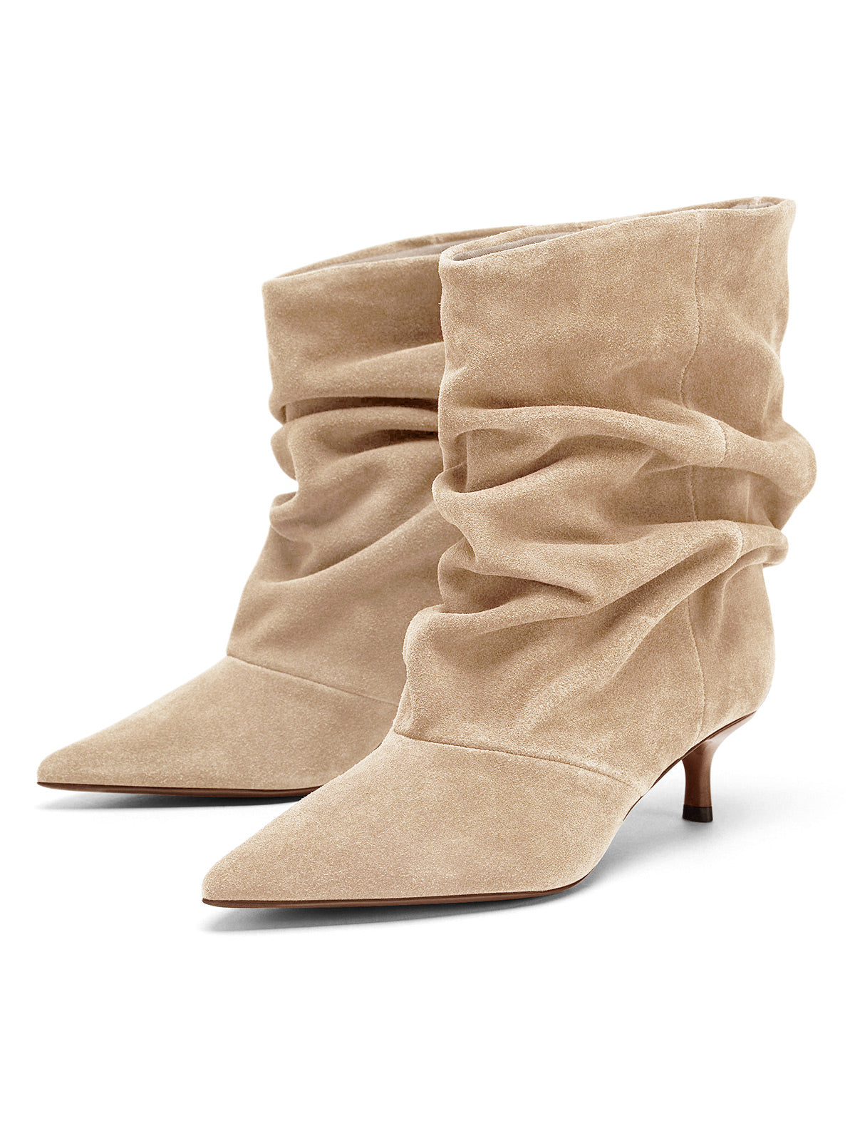 Coutgo Womens Khaki Pointed Ankle Boots