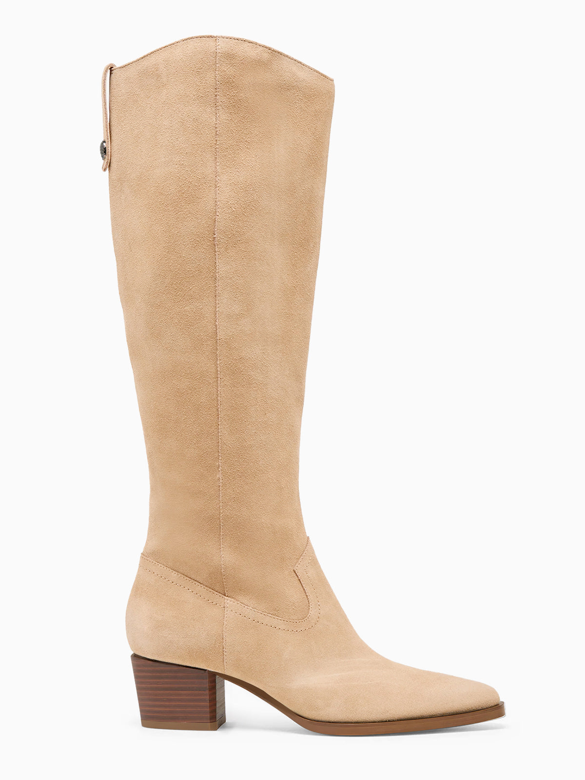 Coutgo Women Suede Khaki Wide Calf Knee Boots