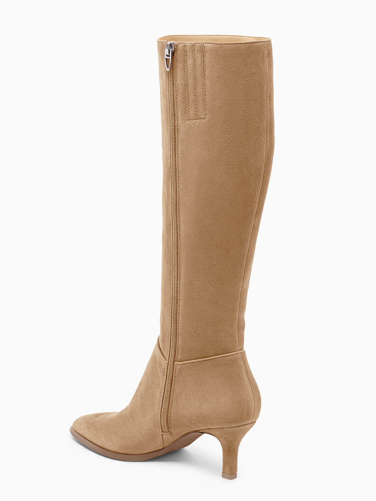 Coutgo Women Khaki Pointed Knee Boots