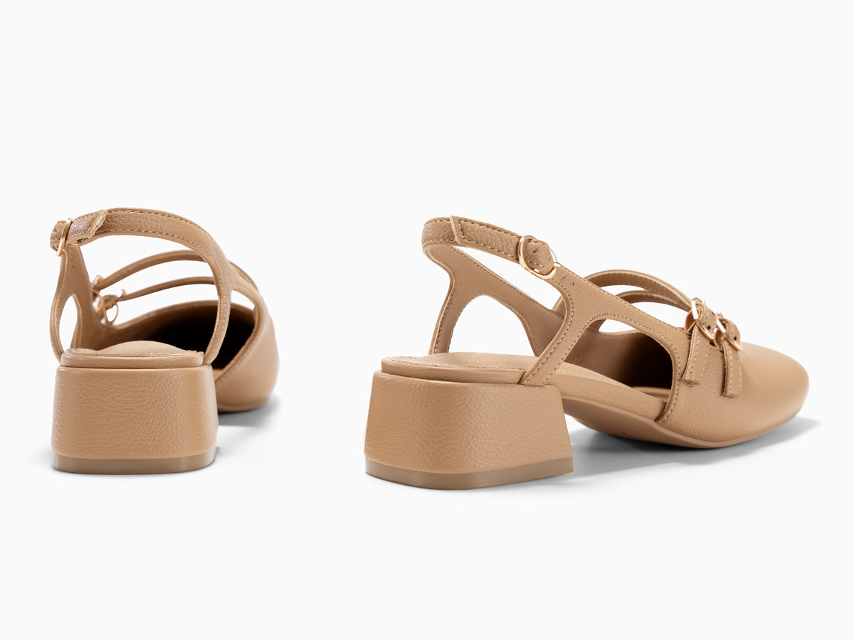 Coutgo Womens Camel Mary Jane Heels