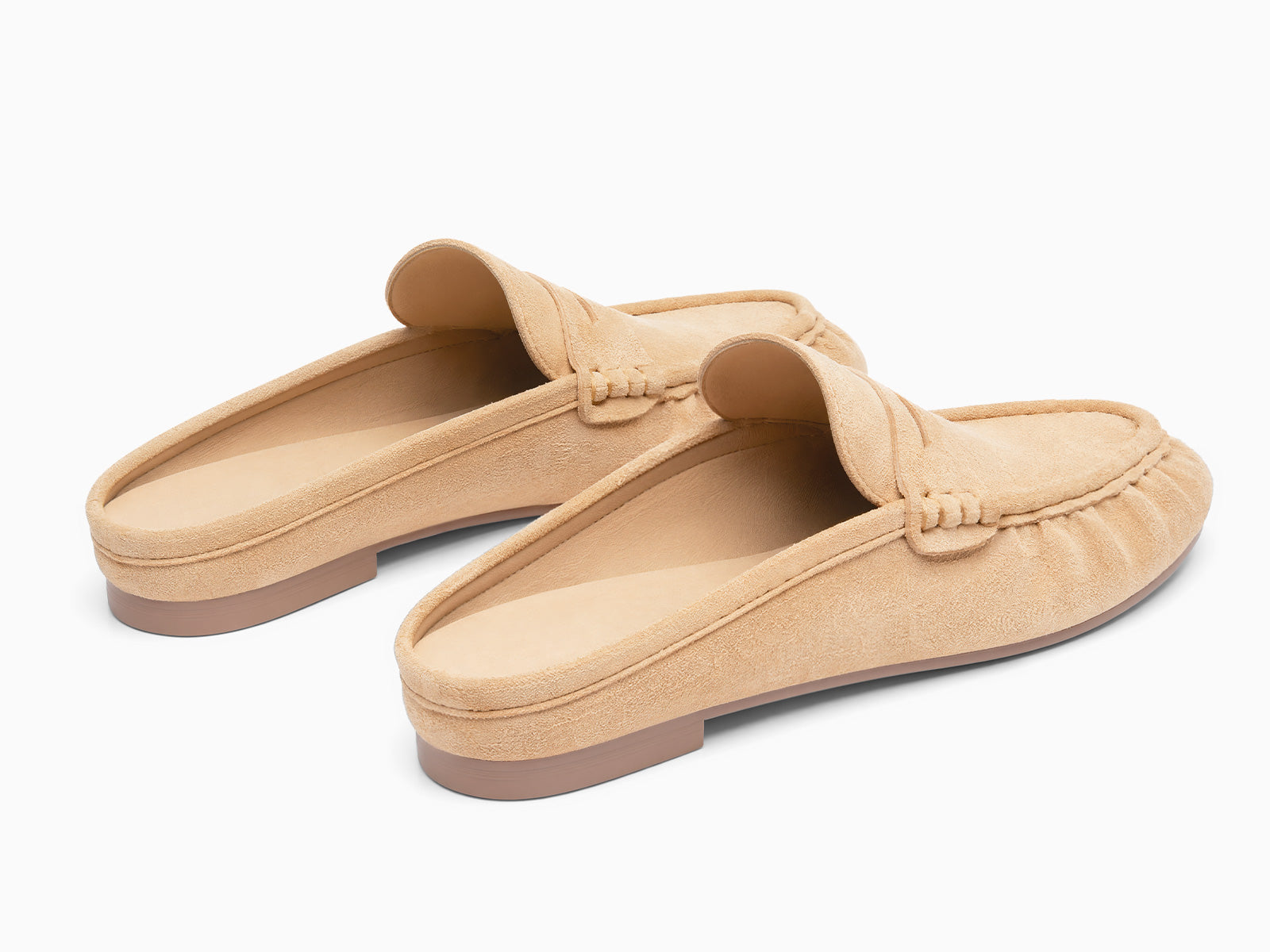 Coutgo Women's Mule Khaki Suede Loafers