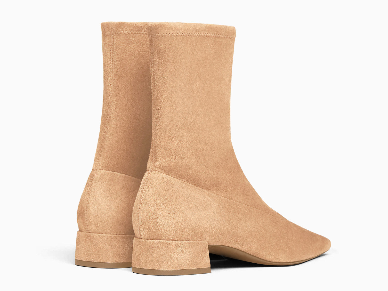 Coutgo Womens Khaki Suede Square Toe Booties