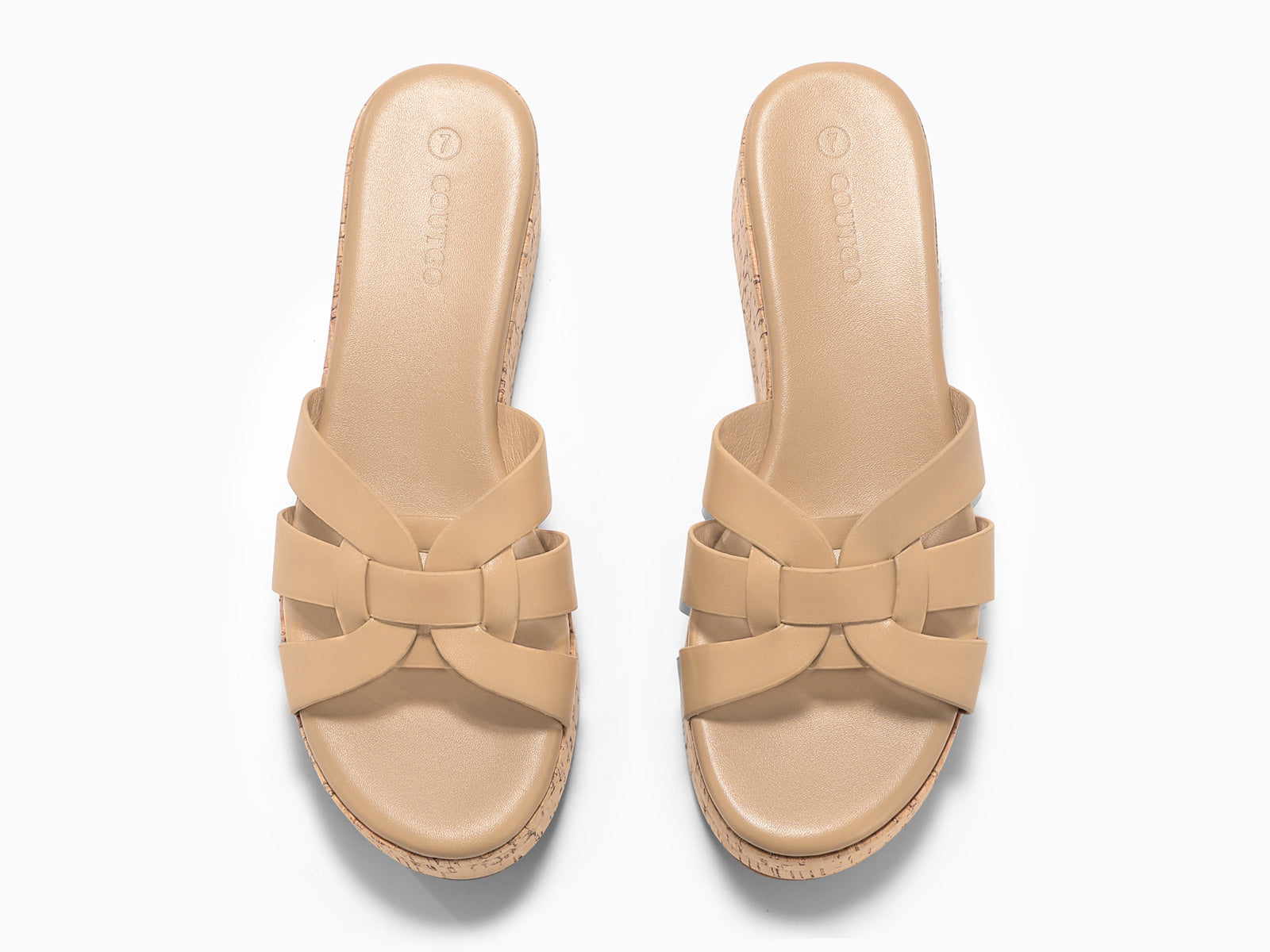 Coutgo Women's Khaki Platform Wedge Sandals