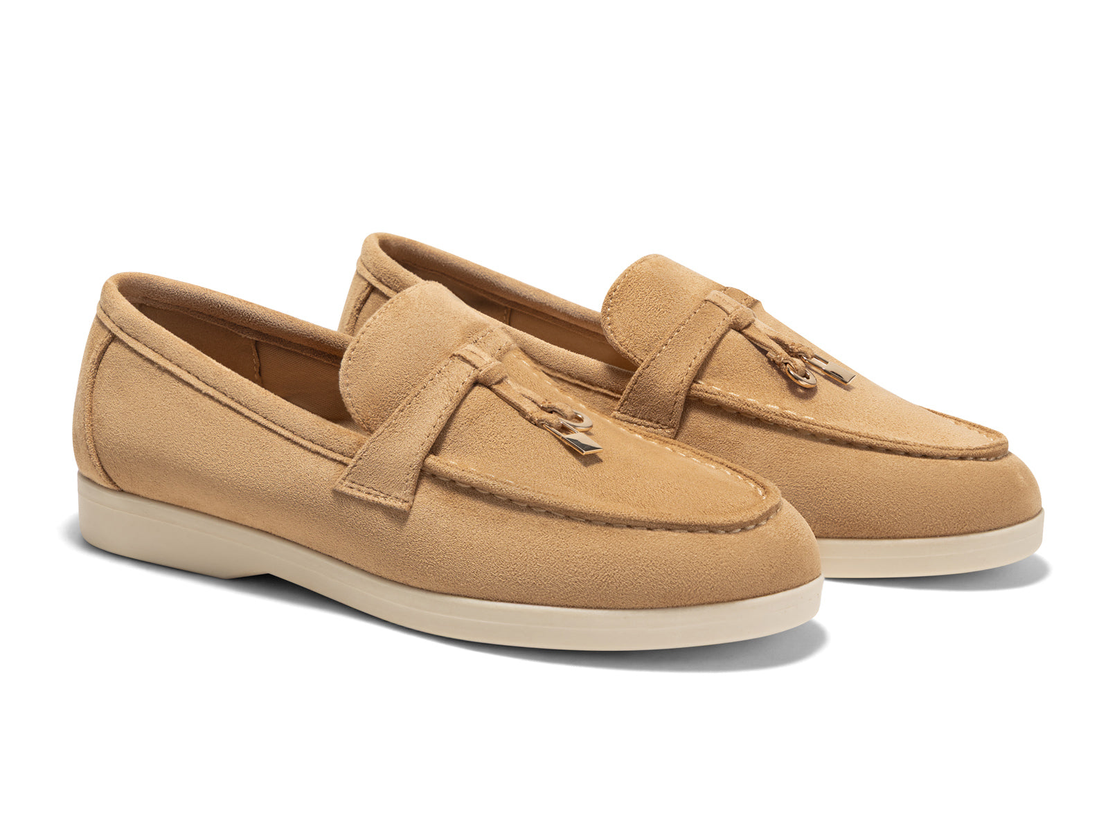 Coutgo Women Khaki Slip On Moccasin Loafers